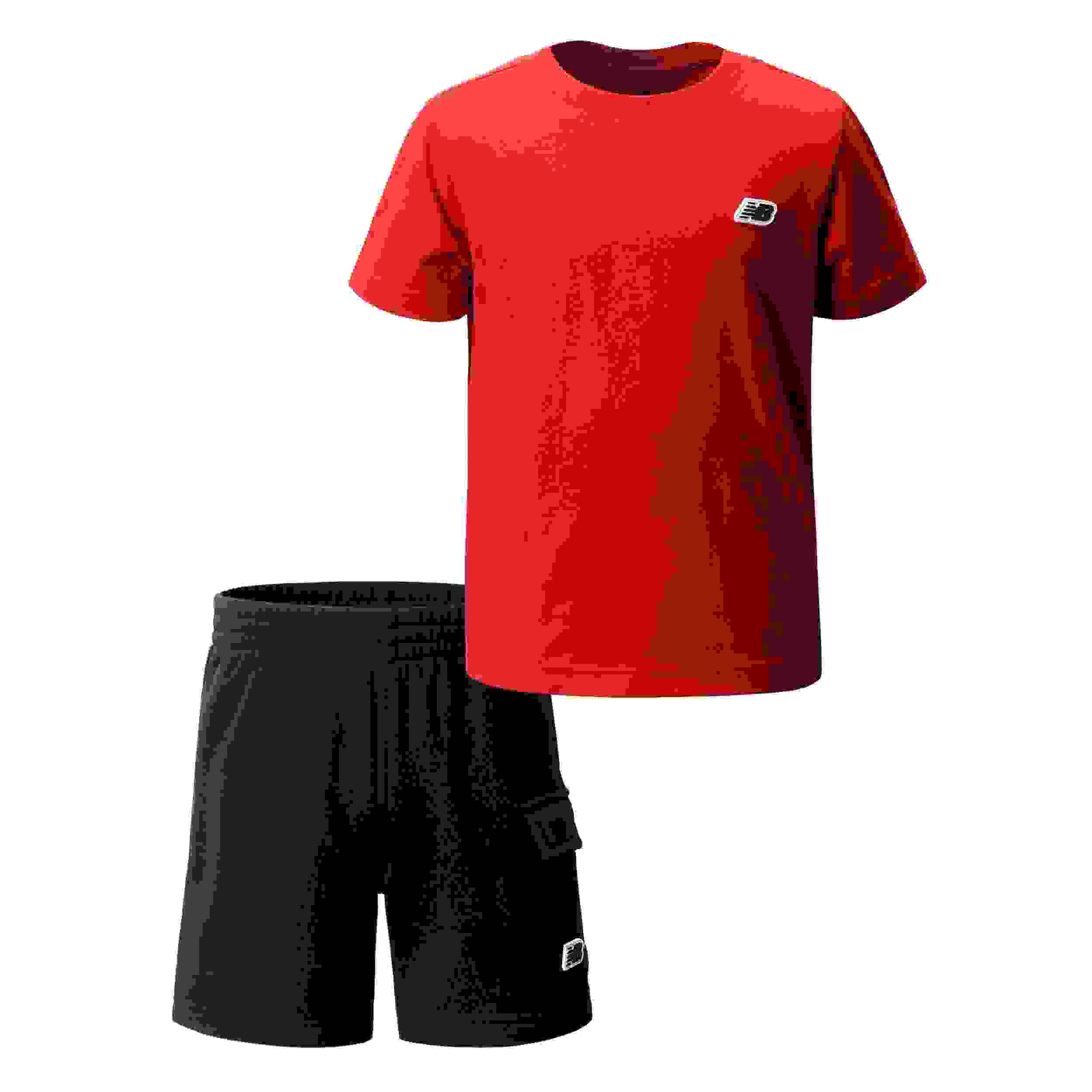 New Balance Little Boys' Red/Black Short Set